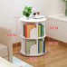 2 Tier 360° Rotating Stackable Shelves Bookshelf Organizer (White) - Intexca